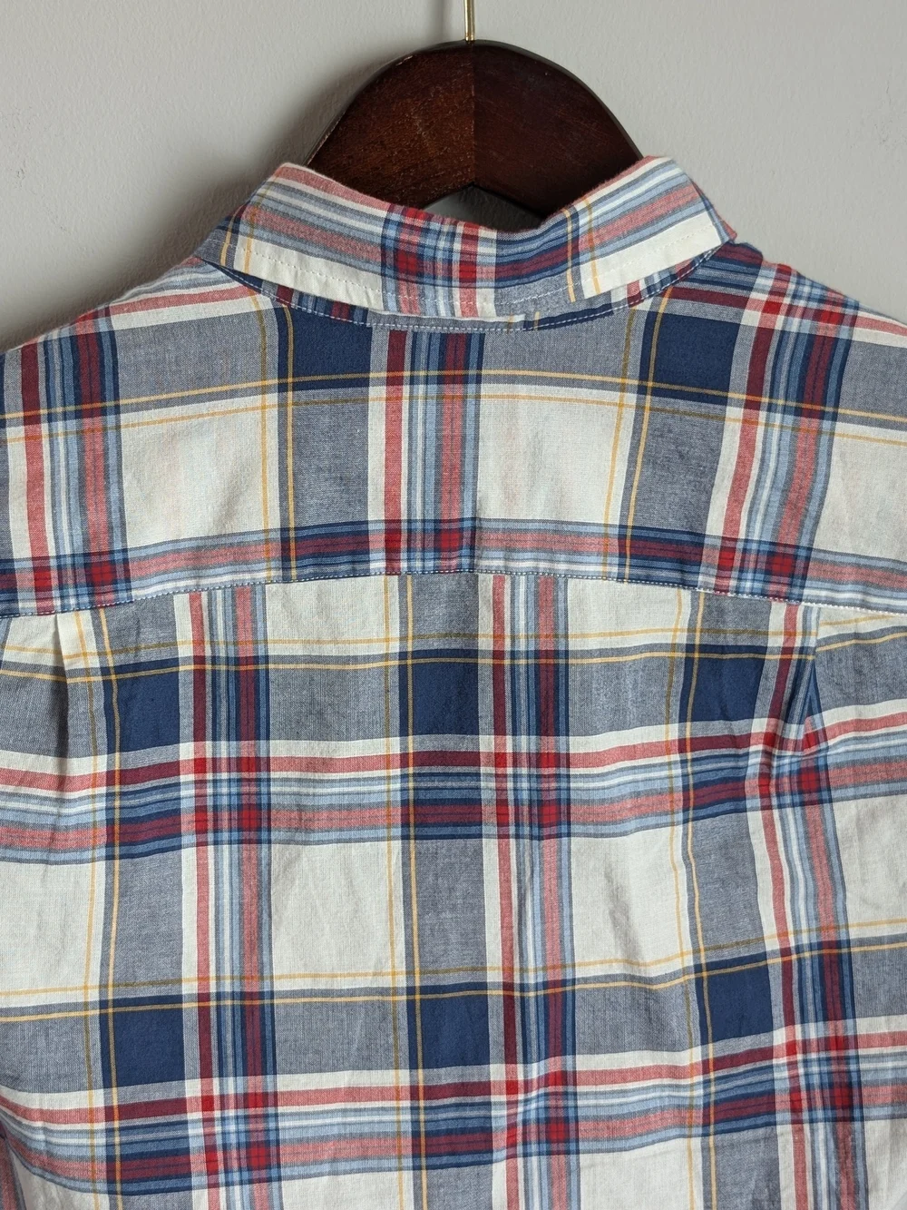 J.Crew Men's XS Summer Plaid Button Down Shirt Blue Red White Cotton 40732